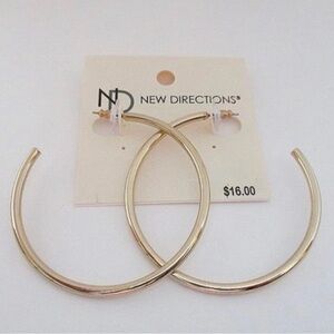 New Directions Gold-Tone Large Hoop Earrings New